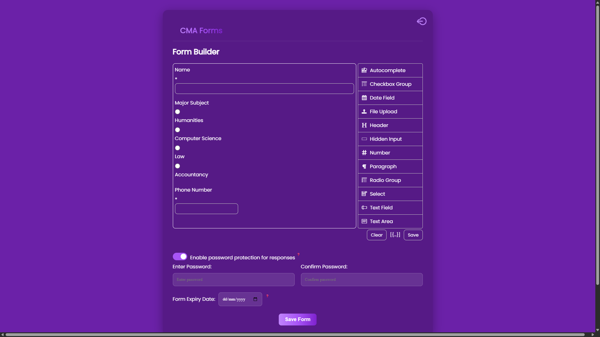Form Builder: forms.thecma.xyz/builder